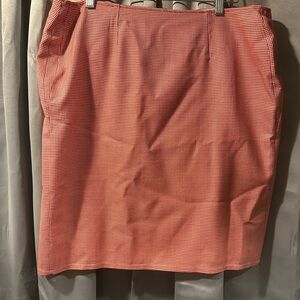 Vintage Burberry’s USA XL Straight Midi Skirt Red Check Pre-owned
